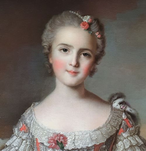 PORTRAIT OF LOUISEMARIE OF FRANCE C1748 CIRCLE OF JEANMARC NATTIER 16851766 OIL ON CANVAS PAINTING - ADDITIONAL PHOTO 2