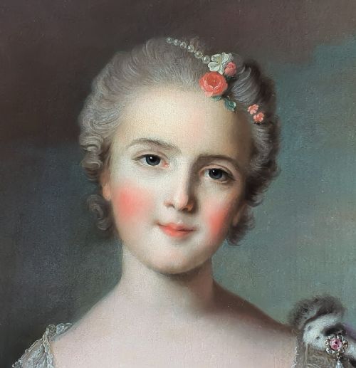 PORTRAIT OF LOUISEMARIE OF FRANCE C1748 CIRCLE OF JEANMARC NATTIER 16851766 OIL ON CANVAS PAINTING - ADDITIONAL PHOTO 3