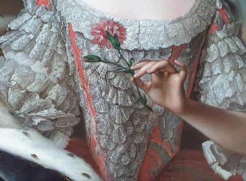 PORTRAIT OF LOUISEMARIE OF FRANCE C1748 CIRCLE OF JEANMARC NATTIER 16851766 OIL ON CANVAS PAINTING - ADDITIONAL PHOTO 4