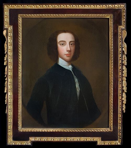 portrait of a gentleman c1740 circle of enoch seeman c16941745 antique oil on canvas painting - CATEGORY: ANTIQUE ART - DATED 18TH CENTURY
