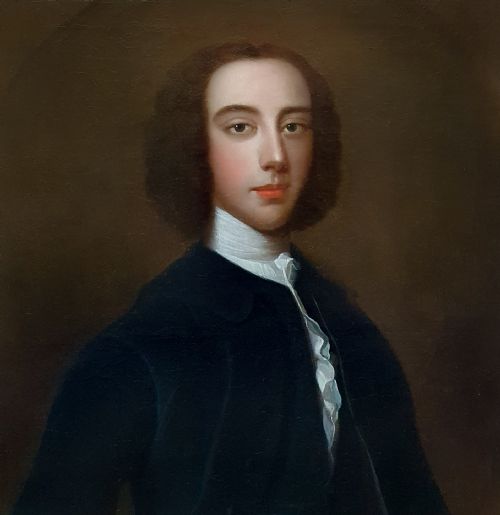 PORTRAIT OF A GENTLEMAN C1740 CIRCLE OF ENOCH SEEMAN C16941745 ANTIQUE OIL ON CANVAS PAINTING - ADDITIONAL PHOTO 2