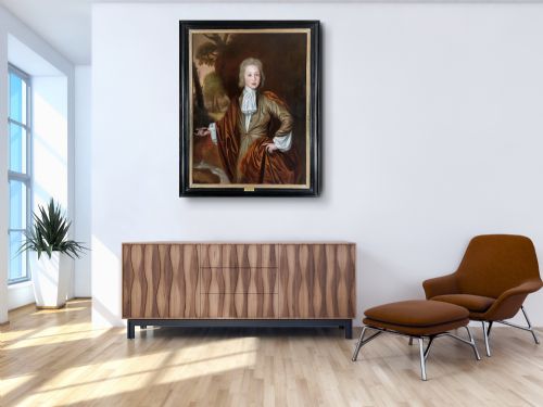 PORTRAIT OF JOHN HEWLEY BAINES SIGNED DATED 1697 JOHN VERELST 16481734 ANTIQUE OIL ON CANVAS PAINTING - ADDITIONAL PHOTO 1