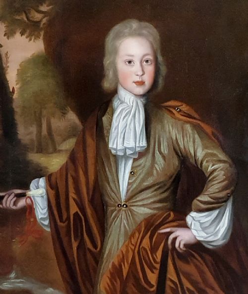 PORTRAIT OF JOHN HEWLEY BAINES SIGNED DATED 1697 JOHN VERELST 16481734 ANTIQUE OIL ON CANVAS PAINTING - ADDITIONAL PHOTO 3