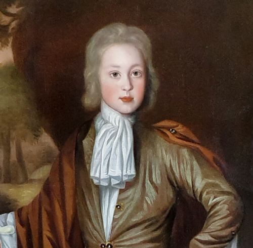 PORTRAIT OF JOHN HEWLEY BAINES SIGNED DATED 1697 JOHN VERELST 16481734 ANTIQUE OIL ON CANVAS PAINTING - ADDITIONAL PHOTO 4