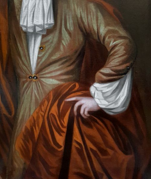 PORTRAIT OF JOHN HEWLEY BAINES SIGNED DATED 1697 JOHN VERELST 16481734 ANTIQUE OIL ON CANVAS PAINTING - ADDITIONAL PHOTO 5