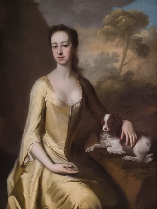 fig 2. Portrait of Lady Mary Booth, later Countess of Stamford c.1720; Attributed to Michael Dahl (1659-1743), Antique oil on canvas painting
