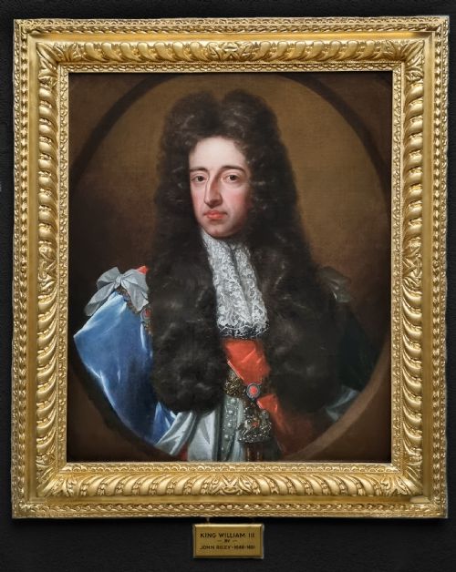portrait of king william iii king of great britain c1691 john riley 16461691 antique oil on canvas painting - CATEGORY: ANTIQUE ART - DATED 17TH CENTURY