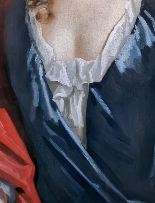 EARL MOUNTBATTEN COLLECTION C1705 PORTRAIT OF A LADY BY A FOUNTAIN CIRCLE OF SIR GODFREY KNELLER ANTIQUE OIL ON CANVAS PAINTING - ADDITIONAL PHOTO 8