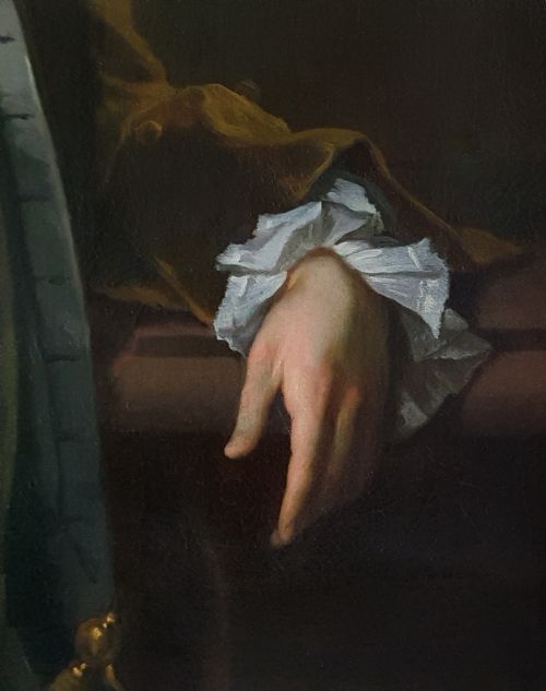 PORTRAIT OF A GENTLEMAN HOLDING GLOVES C1723 BY MICHAEL DAHL 16591743 ANTIQUE OIL ON CANVAS PAINTING - ADDITIONAL PHOTO 7