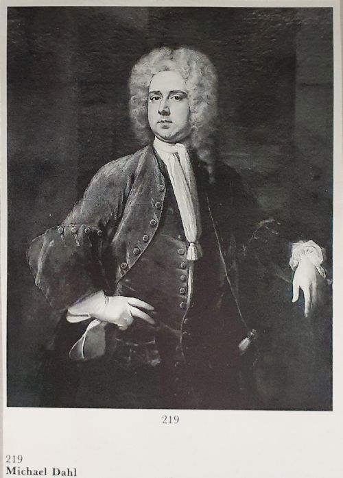PORTRAIT OF A GENTLEMAN HOLDING GLOVES C1723 BY MICHAEL DAHL 16591743 ANTIQUE OIL ON CANVAS PAINTING - ADDITIONAL PHOTO 8