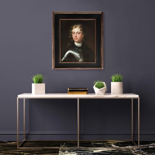 PORTRAIT OF A GENTLEMAN IN ARMOUR C1715 CIRCLE OF WILLIAM AIKMAN 16821731 ANTIQUE OIL ON CANVAS PAINTING - ADDITIONAL PHOTO 1