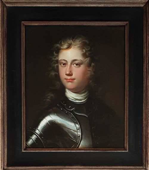 PORTRAIT OF A GENTLEMAN IN ARMOUR C1715 CIRCLE OF WILLIAM AIKMAN 16821731 ANTIQUE OIL ON CANVAS PAINTING - ADDITIONAL PHOTO 5