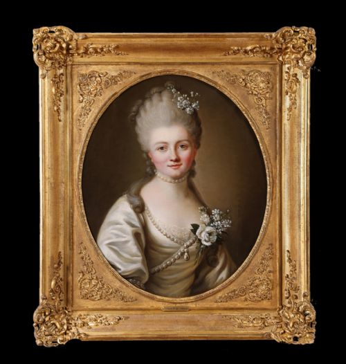 portrait of marie anisson du perron marquise de lambert c1765 attributed to joseph duplessis 17251802 antique oil on canvas painting - CATEGORY: ANTIQUE ART - DATED 18TH CENTURY