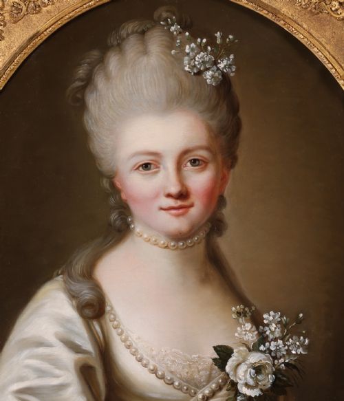 PORTRAIT OF MARIE ANISSON DU PERRON MARQUISE DE LAMBERT C1765 ATTRIBUTED TO JOSEPH DUPLESSIS 17251802 ANTIQUE OIL ON CANVAS PAINTING - ADDITIONAL PHOTO 3