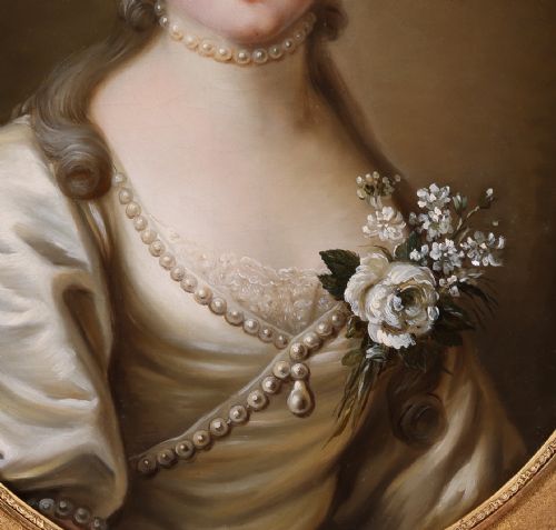 PORTRAIT OF MARIE ANISSON DU PERRON MARQUISE DE LAMBERT C1765 ATTRIBUTED TO JOSEPH DUPLESSIS 17251802 ANTIQUE OIL ON CANVAS PAINTING - ADDITIONAL PHOTO 5