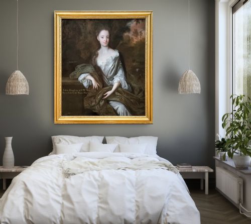 PORTRAIT OF LADY TUFTON WRAY 16671712 C1685 BY HERMAN VERELST 16411702 ANTIQUE OIL ON CANVAS PAINTING - ADDITIONAL PHOTO 1
