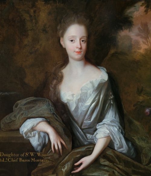 PORTRAIT OF LADY TUFTON WRAY 16671712 C1685 BY HERMAN VERELST 16411702 ANTIQUE OIL ON CANVAS PAINTING - ADDITIONAL PHOTO 3