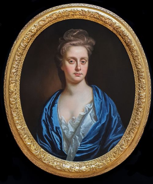 portrait of lady anne stapylton c1690s by john closterman 1660c1711 antique oil on canvas painting fine gilded frame - CATEGORY: ANTIQUE ART - DATED 17TH CENTURY