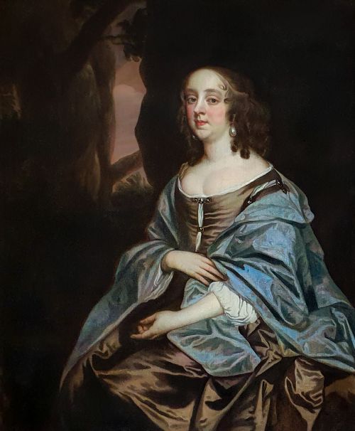 PORTRAIT OF LADY JUDITH MONSON C1661 CIRCLE OF SIR PETER LELY 16181680 ANTIQUE OIL ON CANVAS PAINTING - ADDITIONAL PHOTO 2