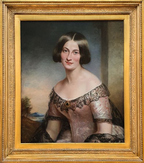 portrait of a lady circa 1850 circle of james godsell middleton c18051874 oil on canvas painting - CATEGORY: ANTIQUE ART - DATED 19TH CENTURY