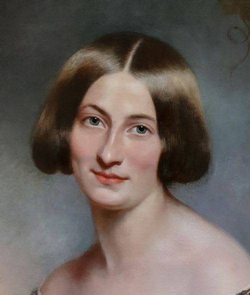 PORTRAIT OF A LADY CIRCA 1850 CIRCLE OF JAMES GODSELL MIDDLETON C18051874 OIL ON CANVAS PAINTING - ADDITIONAL PHOTO 4