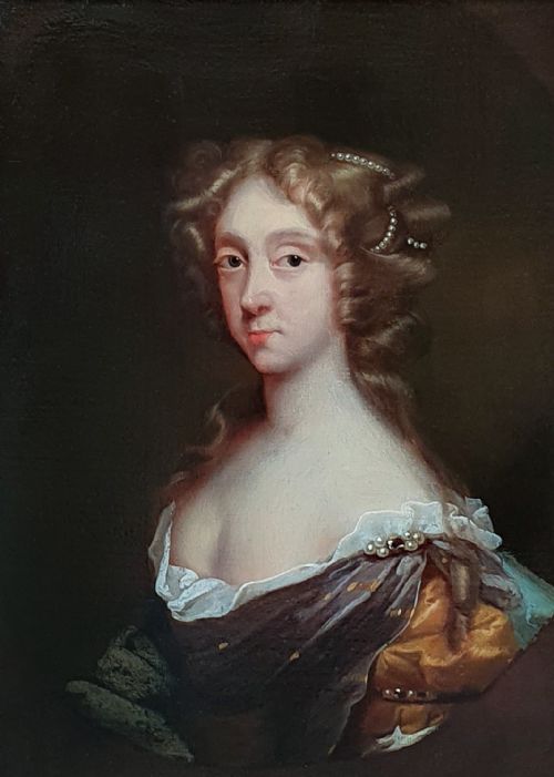 PORTRAIT OF ELIZABETH SPENCER C1665 FOLLOWER OF SIR PETER LELY 16181680 ANTIQUE OIL ON CANVAS PAINTING - ADDITIONAL PHOTO 4