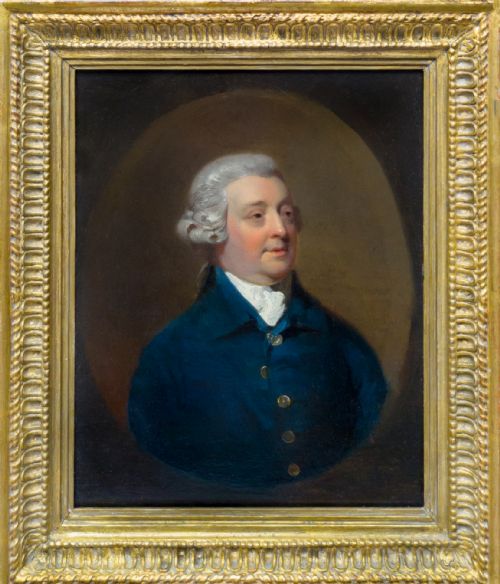portrait of a gentleman in a blue coat and powdered wig c1775 by henry walton 17461813 oil on panel rare example of the artist's work - CATEGORY: ANTIQUE ART - DATED 18TH CENTURY