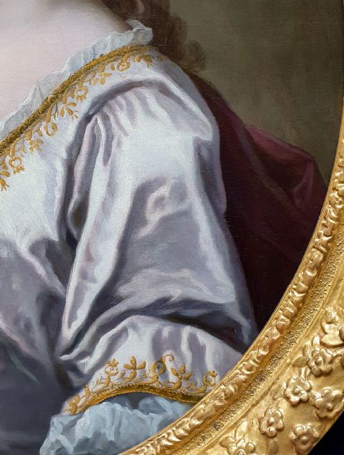 PORTRAIT OF A LADY C1725 CIRCLE OF SIR GODFREY KNELLER 16461723 ANTIQUE OIL ON CANVAS PAINTING FINE GILDED CARVED FRAME - ADDITIONAL PHOTO 8