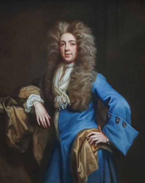 PORTRAIT OF JOHN PHILIP PACKER 16551697 IN A BLUE COAT WITH DIAMONDS C1686 BYJOHN CLOSTERMAN 16651711 OIL ON CANVAS PAINTING - ADDITIONAL PHOTO 7