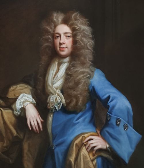 PORTRAIT OF JOHN PHILIP PACKER 16551697 IN A BLUE COAT WITH DIAMONDS C1686 BYJOHN CLOSTERMAN 16651711 OIL ON CANVAS PAINTING - ADDITIONAL PHOTO 11