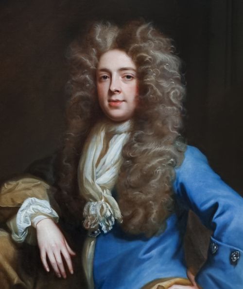 PORTRAIT OF JOHN PHILIP PACKER 16551697 IN A BLUE COAT WITH DIAMONDS C1686 BYJOHN CLOSTERMAN 16651711 OIL ON CANVAS PAINTING - ADDITIONAL PHOTO 12