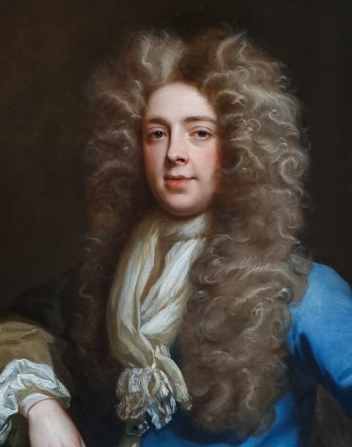 PORTRAIT OF JOHN PHILIP PACKER 16551697 IN A BLUE COAT WITH DIAMONDS C1686 BYJOHN CLOSTERMAN 16651711 OIL ON CANVAS PAINTING - ADDITIONAL PHOTO 13