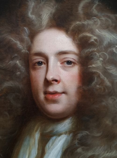 PORTRAIT OF JOHN PHILIP PACKER 16551697 IN A BLUE COAT WITH DIAMONDS C1686 BYJOHN CLOSTERMAN 16651711 OIL ON CANVAS PAINTING - ADDITIONAL PHOTO 15