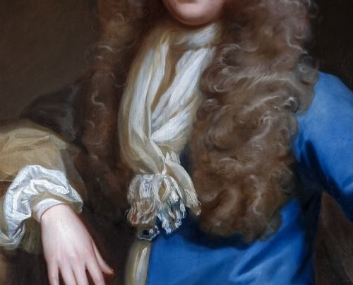 PORTRAIT OF JOHN PHILIP PACKER 16551697 IN A BLUE COAT WITH DIAMONDS C1686 BYJOHN CLOSTERMAN 16651711 OIL ON CANVAS PAINTING - ADDITIONAL PHOTO 16