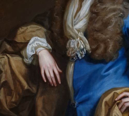 PORTRAIT OF JOHN PHILIP PACKER 16551697 IN A BLUE COAT WITH DIAMONDS C1686 BYJOHN CLOSTERMAN 16651711 OIL ON CANVAS PAINTING - ADDITIONAL PHOTO 18