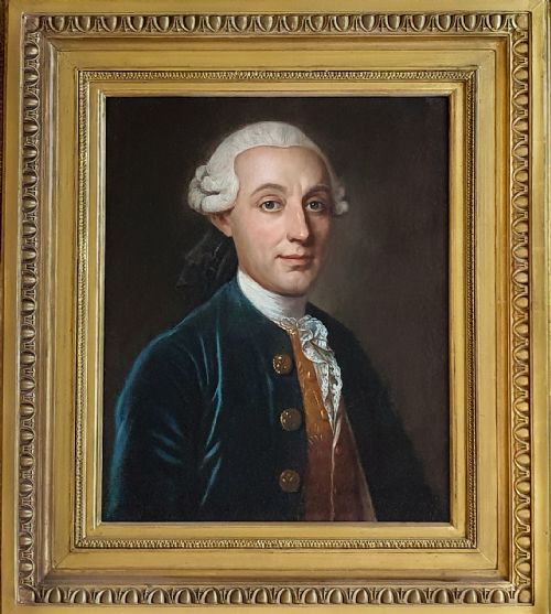 french portrait of a gentleman c1750 circle of michel hubertdescours 17071775 antique oil on canvas painting - CATEGORY: ANTIQUE ART - DATED 18TH CENTURY