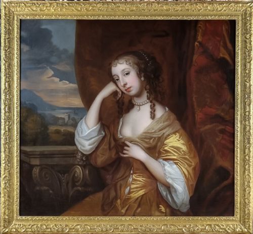 portrait of margaret brooke lady denham c16421667 c1660s circle of peter lely 161880 antique oil on canvas painting - CATEGORY: ANTIQUE ART - DATED 17TH CENTURY