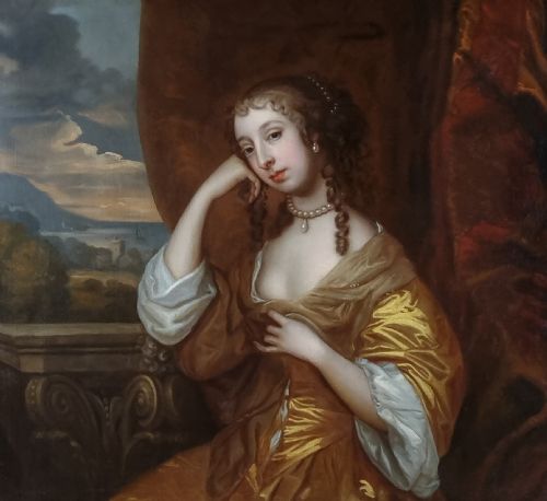 PORTRAIT OF MARGARET BROOKE LADY DENHAM C16421667 C1660S CIRCLE OF PETER LELY 161880 ANTIQUE OIL ON CANVAS PAINTING - ADDITIONAL PHOTO 2