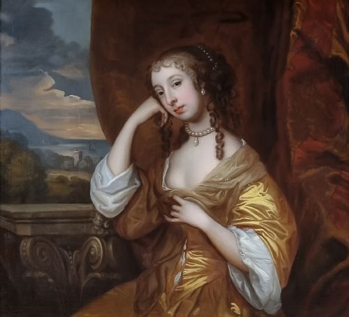 PORTRAIT OF MARGARET BROOKE LADY DENHAM C16421667 C1660S CIRCLE OF PETER LELY 161880 ANTIQUE OIL ON CANVAS PAINTING - ADDITIONAL PHOTO 3