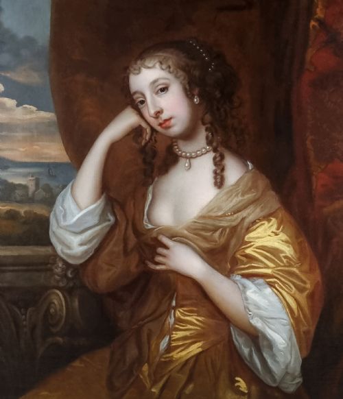 PORTRAIT OF MARGARET BROOKE LADY DENHAM C16421667 C1660S CIRCLE OF PETER LELY 161880 ANTIQUE OIL ON CANVAS PAINTING - ADDITIONAL PHOTO 5