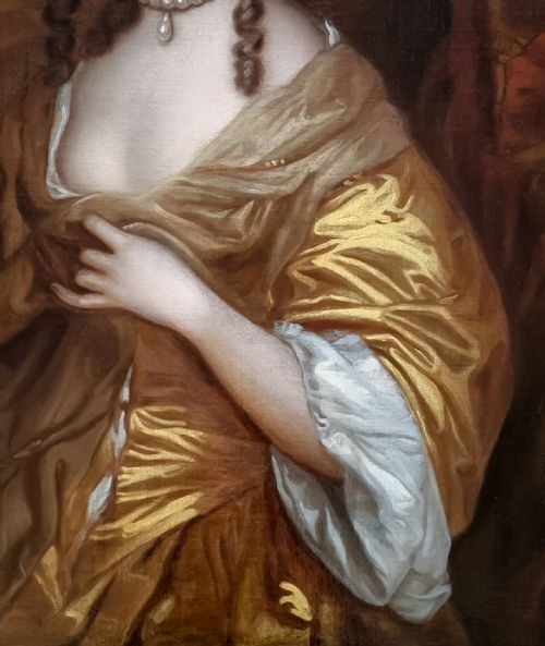PORTRAIT OF MARGARET BROOKE LADY DENHAM C16421667 C1660S CIRCLE OF PETER LELY 161880 ANTIQUE OIL ON CANVAS PAINTING - ADDITIONAL PHOTO 7