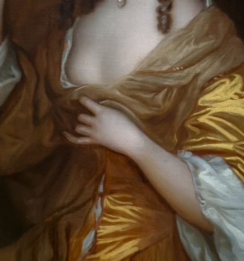 PORTRAIT OF MARGARET BROOKE LADY DENHAM C16421667 C1660S CIRCLE OF PETER LELY 161880 ANTIQUE OIL ON CANVAS PAINTING - ADDITIONAL PHOTO 9