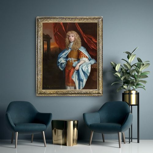 PORTRAIT OF SIR MATTHEW DUDLEY 2ND BARONET OF CLOPTON C1675 ATTRIBUTED TO JOHN GREENHILL C16421676 ANTIQUE OIL ON CANVAS PAINTING - ADDITIONAL PHOTO 1