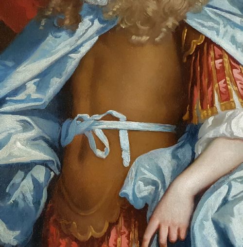 PORTRAIT OF SIR MATTHEW DUDLEY 2ND BARONET OF CLOPTON C1675 ATTRIBUTED TO JOHN GREENHILL C16421676 ANTIQUE OIL ON CANVAS PAINTING - ADDITIONAL PHOTO 6
