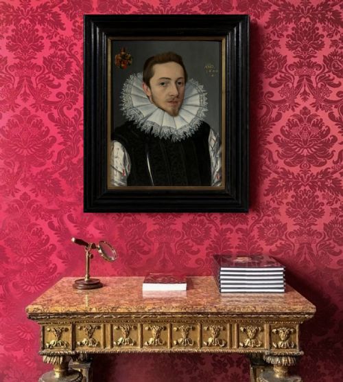 PORTRAIT OF HEINRICH MHLEGG THE YOUNGER C15751654 MONOGRAMMED AND DATED 1600 BY LORENZ STRAUCH 1554C1630 OIL ON PANEL PAINTING - ADDITIONAL PHOTO 1