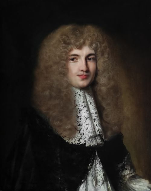 PORTRAIT OF A GENTLEMAN WITH LONG HAIR AND AN ELABORATE LACE COLLAR C16701675 BY JACOB FERDINAND VOET 16391689 OIL ON CANVAS PAINTING - ADDITIONAL PHOTO 2
