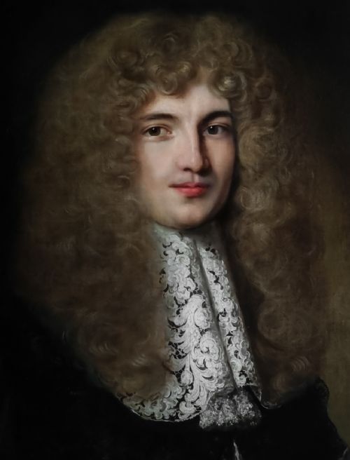 PORTRAIT OF A GENTLEMAN WITH LONG HAIR AND AN ELABORATE LACE COLLAR C16701675 BY JACOB FERDINAND VOET 16391689 OIL ON CANVAS PAINTING - ADDITIONAL PHOTO 3