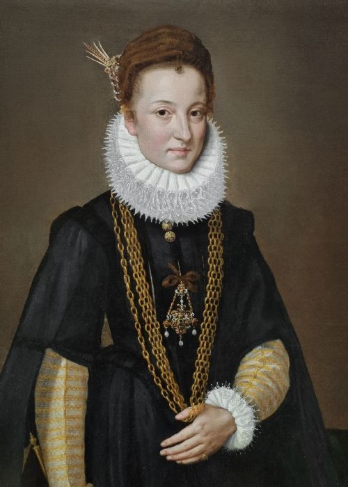 PORTRAIT OF A LADY HOLDING A VENETIAN LACE FAN C1595 CIRCLE OF FRANS POURBUS II 15691622 ANTIQUE OIL ON CANVAS PAINTING - ADDITIONAL PHOTO 4