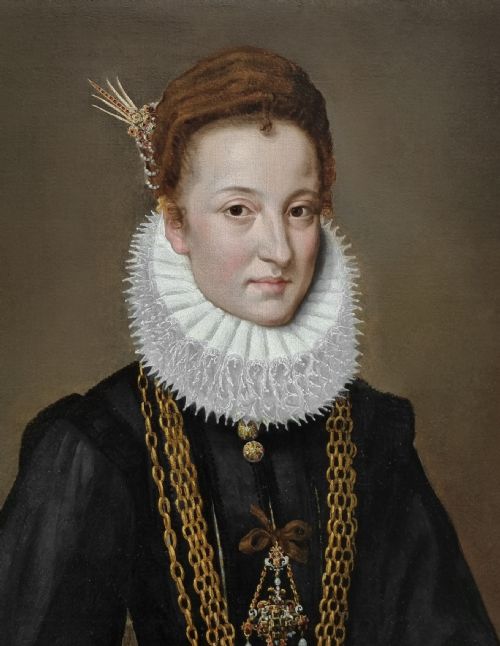 PORTRAIT OF A LADY HOLDING A VENETIAN LACE FAN C1595 CIRCLE OF FRANS POURBUS II 15691622 ANTIQUE OIL ON CANVAS PAINTING - ADDITIONAL PHOTO 5
