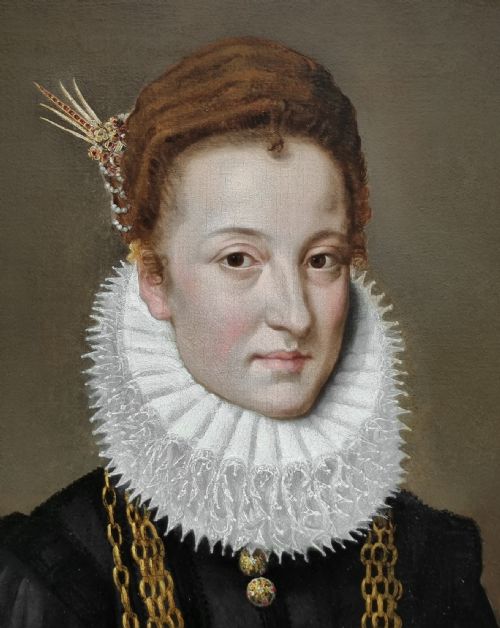 PORTRAIT OF A LADY HOLDING A VENETIAN LACE FAN C1595 CIRCLE OF FRANS POURBUS II 15691622 ANTIQUE OIL ON CANVAS PAINTING - ADDITIONAL PHOTO 6